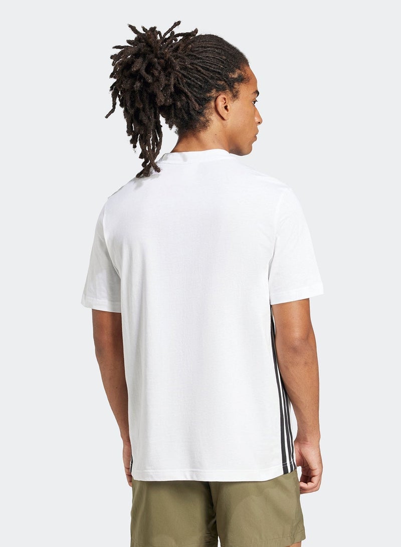 Adidas Essential 3 Stripe Single Jersey T-Shirt - Image 2